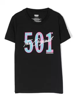 Levi's Kids футболка с графичным принтом, черный