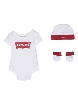 Levi's Kids комплект для новорожденного с логотипом, белый
