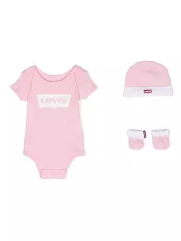 Levi's Kids комплект для новорожденного с логотипом, розовый