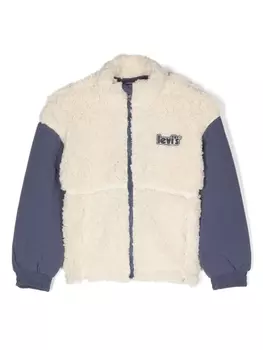 Levi's Kids куртка из шерпы с нашивкой-логотипом, белый