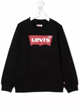 Levi's Kids толстовка с круглым вырезом и логотипом, черный
