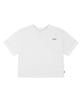 Levi's Meet and Greet Футболка с закатанными манжетами для девочек, белый