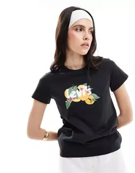 Levi's - Perfect - Черная футболка с фруктовым логотипом