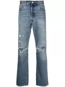 Levi's прямые джинсы с эффектом потертости, синий