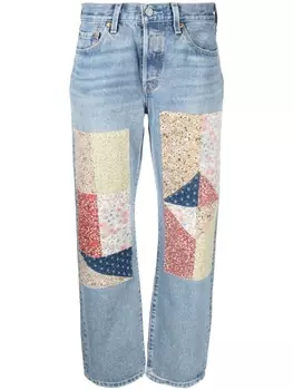 Levi's прямые джинсы с завышенной талией, синий