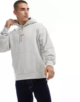 Levi's – серая свободная толстовка с крошечным логотипом посередине