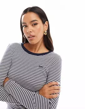 Levi's – темно-синяя полосатая футболка с длинными рукавами и небольшим логотипом в виде крыла летучей мыши