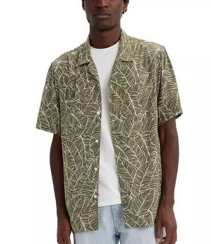 Levi's тканая рубашка свободного кроя с короткими рукавами и принтом, зеленый