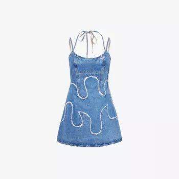 Levi'S x adsb andersson расклешенное мини-платье из денима с бахромой Levis, индиго