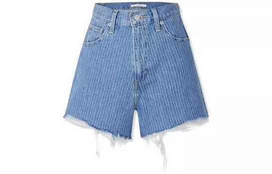 Levis Джинсовые шорты Levi's женские, сине-белые в полоску