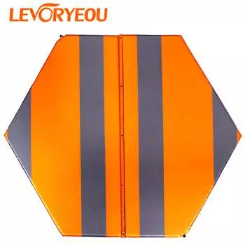 Levoryeou уличная автоматическая надувная подушка уличная воздушная подушка для кемпинга влагостойкая подушка шестиугольная воздушная подушка [большой размер] оранжевый 3 см