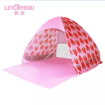 Levoryeou уличная небольшая свежая быстрооткрывающаяся палатка с автоматической защитой от солнца на пляже без установки 1-2 человек клубничного цвета