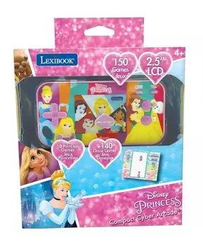 Lexibook, компактная портативная консоль Cyber Arcade Disney Princess — экран 2,5, 150 игр, включая 10 игр о принцессах