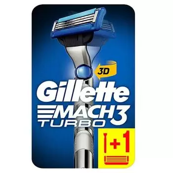 Лезвия бритвы Mach3 turbo 3d maquinilla de afeitar Gillette, 1 шт
