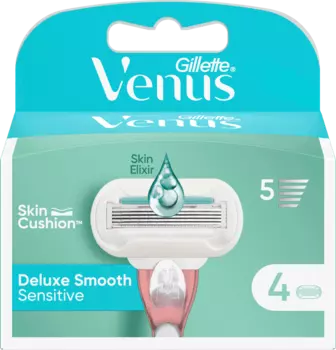 Лезвия для бритвы Deluxe Smooth Sensitive розовое золото 4 шт. Gillette