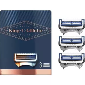 Лезвия для бритвы King C. Gillette с чувствительным лезвием Skinguard для мужчин, Procter & Gamble