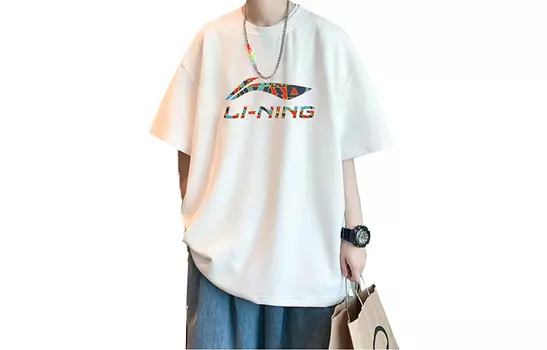 Li Ning Футболка унисекс с подкладкой, Белый