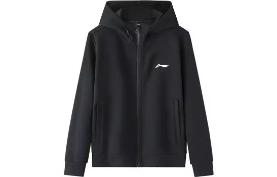 Li Ning Куртка унисекс с подкладкой, Черная толстовка с капюшоном