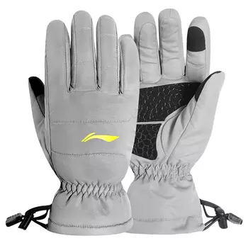 Li Ning (LI-NING) лыжные перчатки зимние мужские велосипедные теплые перчатки утолщенные перчатки для мотоцикла, электромобиля, велосипеда, ветрозащитные и морозостойкие перчатки