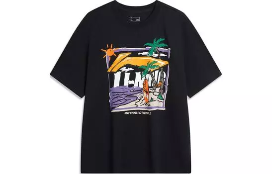 Li Ning Мужская футболка с подкладкой, Черный
