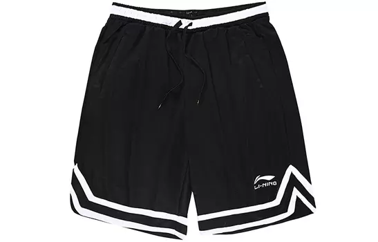 Li Ning ПОДКЛАДКА Мужские баскетбольные шорты, Набор из 2 шт. (черный)