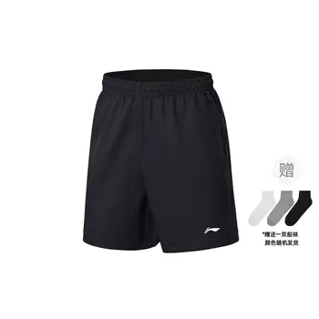 Li Ning ПОДКЛАДКА Мужские повседневные шорты, Черный (в комплекте носки)