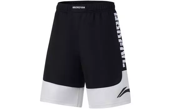 Li Ning ПОДКЛАДКА Мужские спортивные шорты, Черный молочно-белый