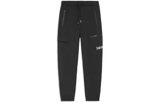 Li Ning ПОДКЛАДКА Мужские трикотажные спортивные штаны, Черный