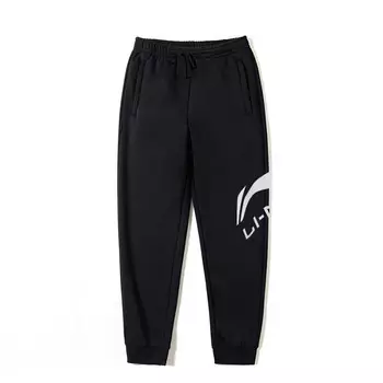 Li Ning ПОДКЛАДКА Мужские трикотажные спортивные штаны, Черный