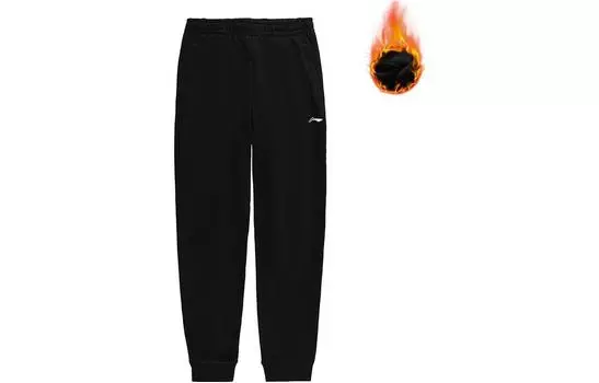 Li Ning ПОДКЛАДКА Мужские трикотажные спортивные штаны, Черный