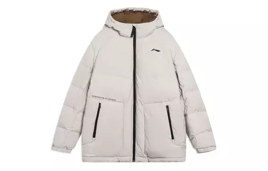 Li Ning ПОДКЛАДКА Мужской пуховик, Мелово-серый