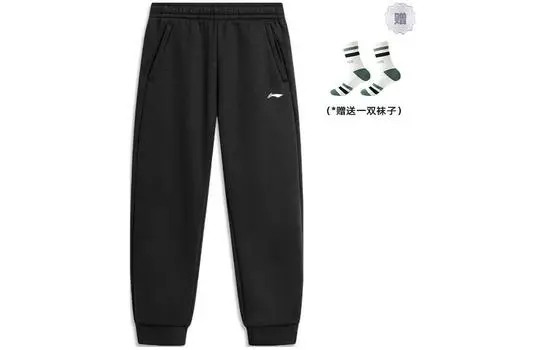 Li Ning ПОДКЛАДКА Трикотажные спортивные штаны унисекс, Черный (в комплекте носки)