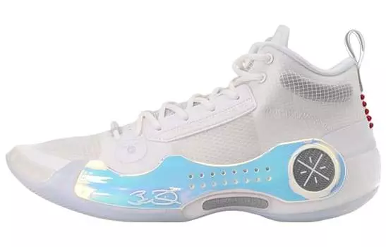 Кроссовки Li Ning Wow 10 Basketball ABAS075-2, белый/голубой