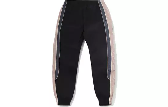 Li Ning ПОДКЛАДКА Женские трикотажные спортивные штаны, Черная кора коричневая
