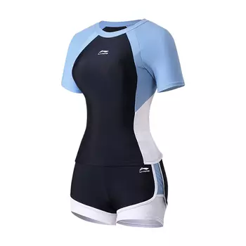 Li Ning ПОДКЛАДКА Женский купальник из двух частей, Черный/Серый