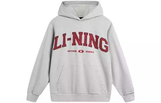 Li Ning Толстовка унисекс с подкладкой, Цветочная зола, светлая сажа