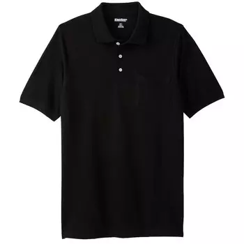 Liberty Blues By Kingsize Мужское поло из пике большой и высокой удлиненной длины без усадки, черный