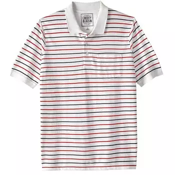 Liberty Blues от Kingsize, мужские большие и высокие безусадочные модели; Карманное поло из пике, цвет White Stripe