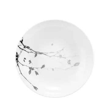 Liberty Dark Шиповник Суповая тарелка круглая 21 см Seltmann Weiden, белый черный