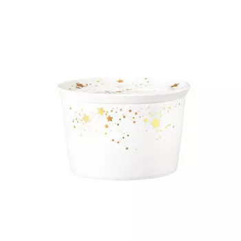 Liberty Golden Stars Миска круглая с крышкой 14 см Seltmann Weiden, белое золото