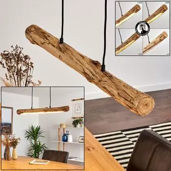 »Licata« подвесной светильник с регулируемой яркостью из металла/дерева черного/натурального цвета. hofstein, серебро