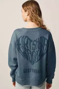Лицензионная толстовка Kurt Cobain Band с сердечком на спине и надписью Next, серый