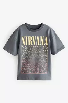 Лицензированная футболка Nirvana (3 16 лет) Next, серый