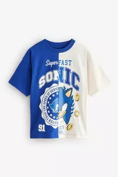 Лицензированная футболка Sonic Spliced от (3 16 лет) Next, синий