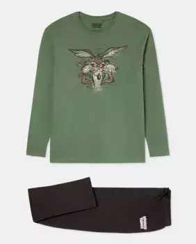Лицензированные мужские пижамы Looney Tunes Easy Wear, цвет Kaki