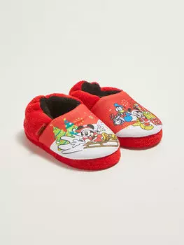 Лицензированные рождественские тапочки с изображением Микки Мауса для маленьких мальчиков дошкольного возраста LCW Steps