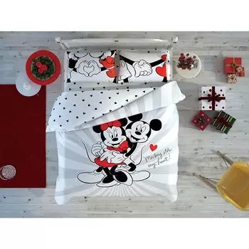 Лицензированный Tac Комплект постельного белья Минни Микки Love Day Glow Double