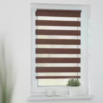 LICHTBLICK ORIGINAL двойная рулонная штора «Duo Rollo Klemmfix, без сверления, крапчатая», полупрозрачная, свободно висит, цвет dunkelbraun + wei