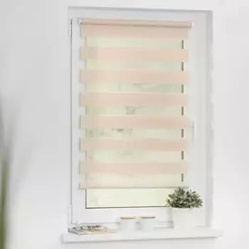LICHTBLICK ORIGINAL двойные рулонные шторы «Duo Roller Blind Klemmfix, без сверления, с креплением», полупрозрачные, с креплением, легкая установка зажима без сверления. Подходит для окон и дверей, цвет creme + wei