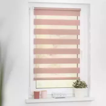 LICHTBLICK ORIGINAL двойные рулонные шторы «Duo Roller Blind Klemmfix, без сверления, с креплением», полупрозрачные, с креплением, легкая установка зажима без сверления. Подходит для окон и дверей, цвет altrosa + wei